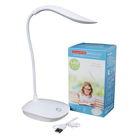 PM-19316 5 Volt - 0.5 Amper Dokunmatik Tuşlu 14 Ledli Şarjlı Portatif Masa Lambası