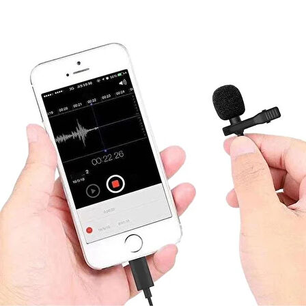 Jh-041 Cep Telefonu İçin Lightning Youtuber Yaka Mikrofonu