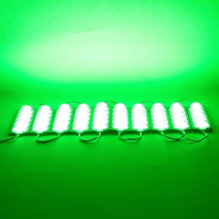 12 Volt 4 Watt Yeşil 3030 10 X 53.8 Mm IP65 260 – 280 Lümen 180 Derece Modül Led
