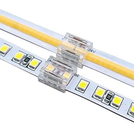 10Mm Çift Uçlu Konnektör - Cob Led Şerit Ara Konnektörleri 2Pin Bağlantı