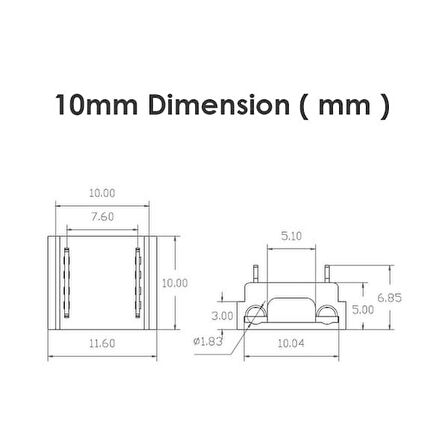 10Mm Çift Uçlu Konnektör - Cob Led Şerit Ara Konnektörleri 2Pin Bağlantı