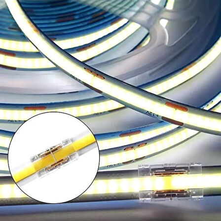 10Mm Çift Uçlu Konnektör - Cob Led Şerit Ara Konnektörleri 2Pin Bağlantı
