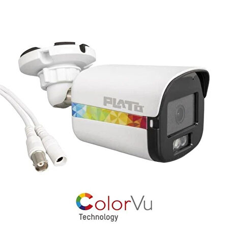 Plato Pl-22995 5Mp Color Vu Mikrofonlu 2.8 Mm 3 Atom Led Metal Kasa Ahd Bullet Kamera