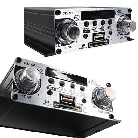 YW-191L 12 Volt 100 Watt Motosiklet Bluetooth Amfi USB/SD 2 Kanal Pazarcı - Anfi