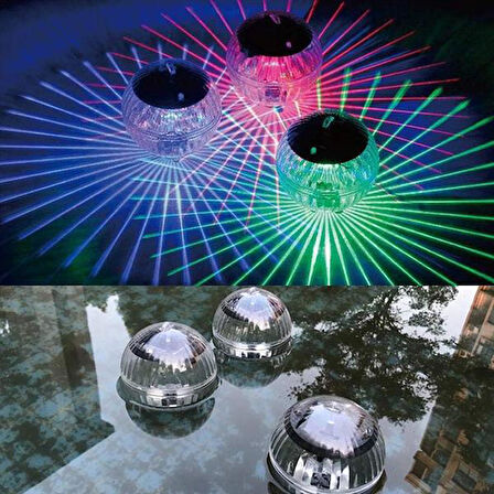 PM-25477 Solar Panelli Havuz Topu RGB Led Ambiyans Aydınlatma Su Geçirmez