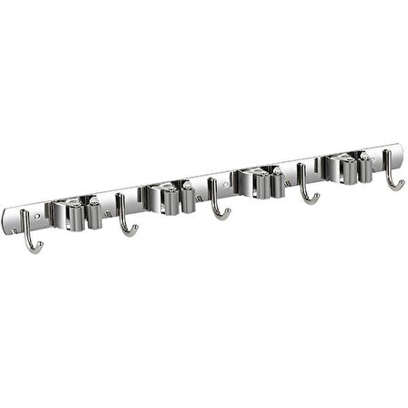 SN-26351 Beş Kancalı Dört Klipsli Paspas-Süpürge Tutucu - Askılık