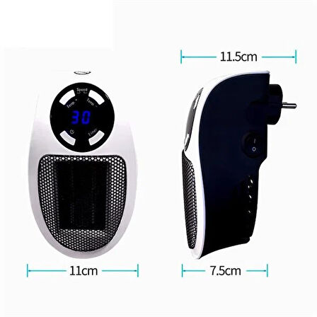 PM-20327 500 Watt Priz Tipi Uzaktan Kumandalı Taşınabilir Isıtıcı