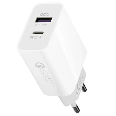 HW25 Usb 3.0 / Type-C 25W 3.0 A Hızlı Şarj Aleti Başlığı PD25W
