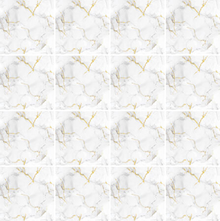 Decohandy  Pvc Yer Karosu 30X30Cm 4'Lü Paket - Mermer Desenli Beyaz  0,36M2