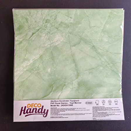 Decohandy 30x30 Cm Pvc Duvar Karosu 4'Lü Paket - Yeşil