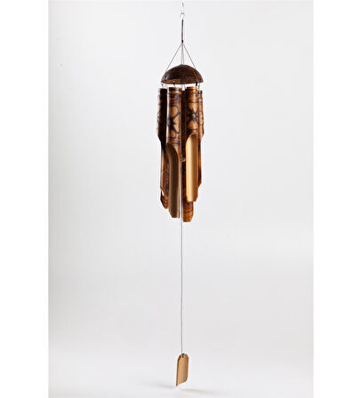 Bambu Coconat Kafalı Rüzgar Çanı 50 Cm