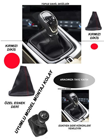 Subaru Levorg Uyumlu Araç,Araba,Oto Vites Körüğü Kırmızı Dikiş