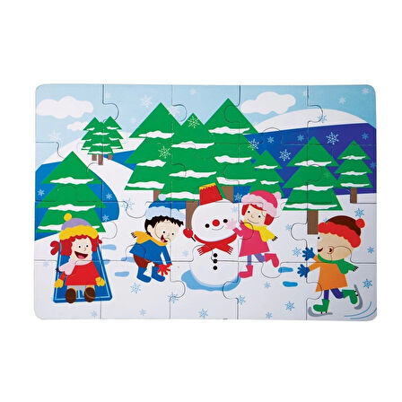 1278-Cs Chiva, Kış Ahşap Yer Puzzle