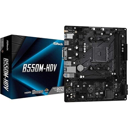 Asrock B550M-Hdv Ddr4 Hdmi Dvi Pcie 16X V4.0 Am4 Matx