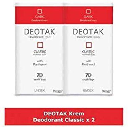 Deotak Classic Antiperspirant Ter Önleyici Leke Yapmayan Krem Deodorant 35 ml x 2