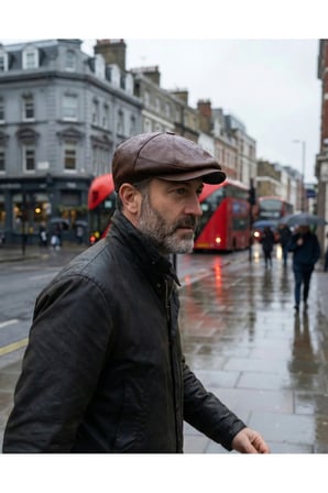 %100 Hakiki Deri 8 Köşe Kasket Şapka - Peaky Blinders Tarzı Lastikli Erkek Şapka
