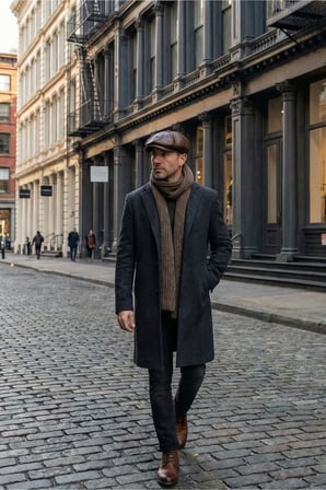 %100 Hakiki Deri 8 Köşe Kasket Şapka - Peaky Blinders Tarzı Lastikli Erkek Şapka
