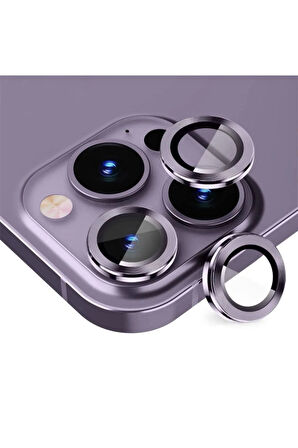 Iphone 14 pro 14 pro max lens koruyucu Derin mor