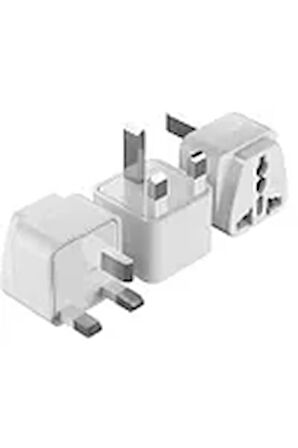 3 Pinli Hac Ümre Ingiltere Hong Kong Kıbrıs Seyahat Fişi Adaptörü Tip G Plug Adapter Üniversal Beyaz