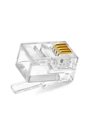 Rj11 4pin Jak 4p4c Telefon Kablosu Için Konnektör 4 Pinli Plug Altın Kaplama 4 Çekirdek ( 10 Adet )