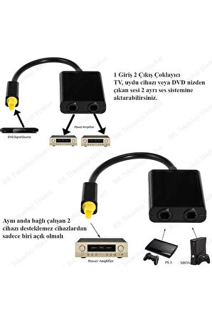 Dijital Fiberoptik Kablo Ayırıcı Ses Fiber Optik Toslink Kablosu 2 In 1 Out optik Ses Kablosu