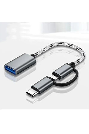 2 In 1 Usb 3.0 Otg Adaptör Tip C Mikro Usb Usb 3.0 Adaptörü Dönüştürücü Gamepad Flash Disk için