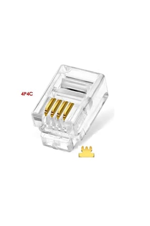 Rj11 4pin Jak 4p4c Telefon Kablosu Için Konnektör 4 Pinli Plug Altın Kaplama 4 Çekirdek ( 30 Adet )