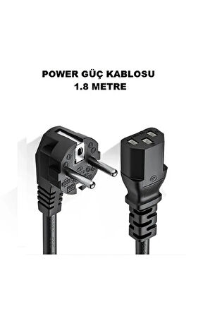 1.8 Metre Power Güç Kablosu Kasa PC Monitör Arası Baskül Şarj Fişi 3pinli Güç Adaptörü Kablosu