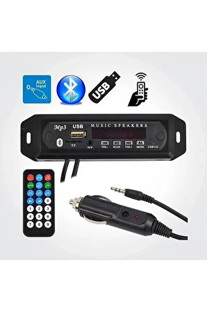 Class Araç Araba Oto Teyp Aux Usb Sd Bluetoothlu Mikrofonlu Çevirici Mp3 Dinleme Dönüştürücü Bordu