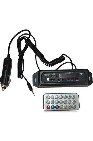 Class Araç Araba Oto Teyp Aux Usb Sd Bluetoothlu Mikrofonlu Çevirici Mp3 Dinleme Dönüştürücü Bordu