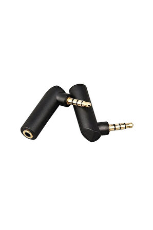3.5mm Stereo L Aparat 4 Boğumlu 3.5 Mm Stereo 90 Derece Sağ Açılı Çevirici Jak Dişi Erkek