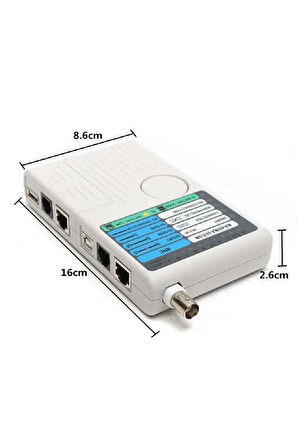 Yeni Profesyonel Fonksiyonlu 4in1 Ağ Kablosu RJ45/RJ11/USB/BNC Kablosu Cat5 Cat6 Test Cihazı