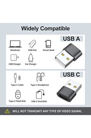 5 Adet Yeni Nesil Başlık Aparatı Apple Android Üniversal Çevirici Type-c To Usb Dönüştürücü Otg