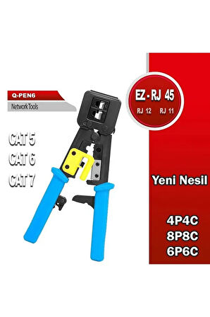 Yeni Nesil Pense 100'lü Cover Delikli 100 lü Jak Test Cihazı Karga Burun Kablo Soyucu 6in1 Bakım Set