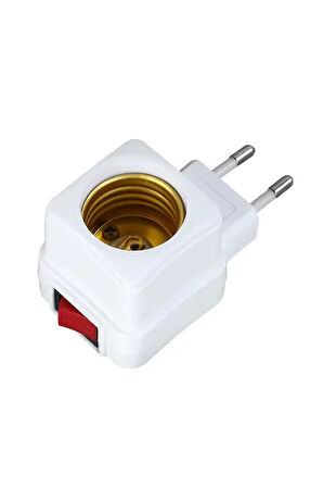E27 LED Işık Lamba Ampuller Soket Tabanı Tutucu AB Tak Adaptörü ON/OFF Anahtarı Aydınlatma 1 Adet