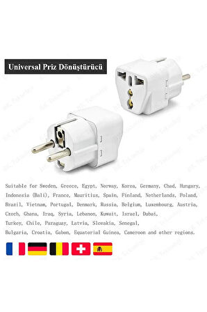 Üniversal Türk Priz Çevirici Amerikan Ingiliz Fiş Dönüştürücü Türk Tipe Fişe Çeviren Adaptör Başlık