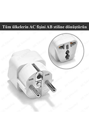 Üniversal Türk Priz Çevirici Amerikan Ingiliz Fiş Dönüştürücü Türk Tipe Fişe Çeviren Adaptör Başlık