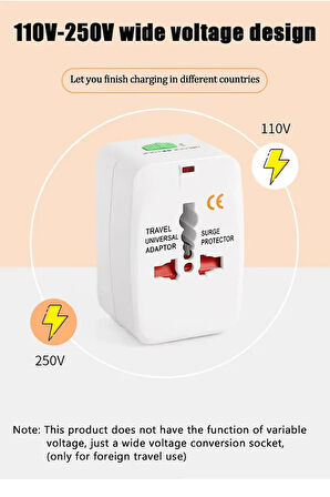+150 Ülke Abd İngiltere Ab Dönüştürücü Uluslararası Fiş Adaptörü Dünya Seyahat AC Güç Şarj Adaptörü