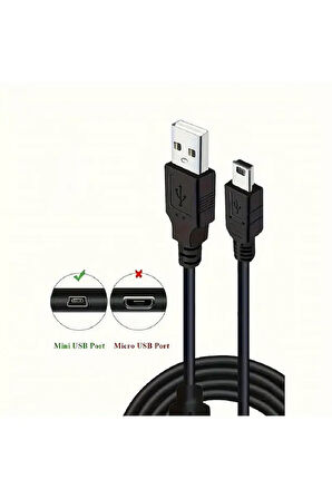 5 Metre Mini Usb 5Pin Hızlı Veri Şarj Aleti Kablosu PS3 MP3 MP4 Çalar Araba DVR GPS Dijital Kamera