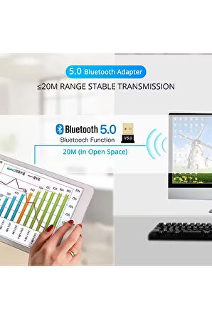 Yeni 2025 Usb Bluetooth 5.0 Adaptörü Verici Alıcı Ses Bluetooth Dongle Kablosuz Usb Adaptörü