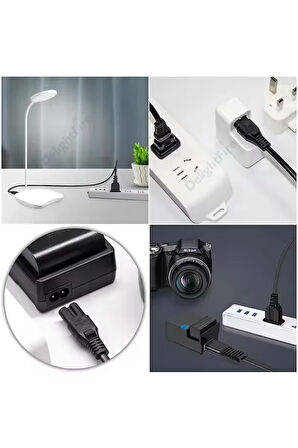 Power Güç Elektrik Kablosu C7 (ps4/ps3/ps2/teyp- Laptop Adaptör-ışıldak ) 2 Pinli 1.5 Metre Siyah