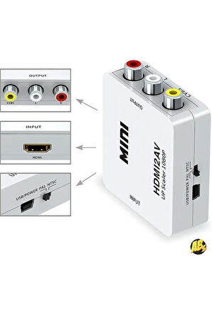 Hdmı To Rca 1080p Tos Av Çevirici Dönüştürücü Tv Tüplü Televizyon Scart Av Video Adaptor Skart