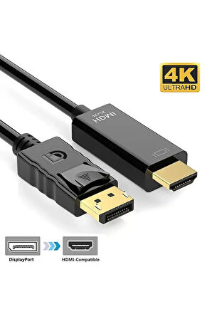 1.8 Metre Displayport To Hdmi Kablo 4k 2k Display In Hdmı Out Dp To Hdmi Çevirici Kablo Dönüştürücü