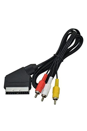 Lcd Tüplü Tv Televizyon Uydu Bağlantı Kablosu 7mm Scart 3 Rca Video Audio 3 Tos Uydu Dvd Kablo 1.2mt