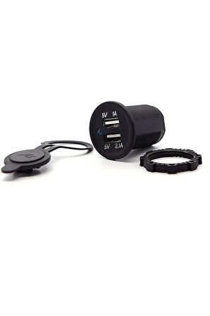 Motosiklet Araba Tekne Çift Usb Şarj Soketi 5v1a 5v2.1a 2 Usb Güç Çıkışı Su Geçirmez 12v Usb Priz