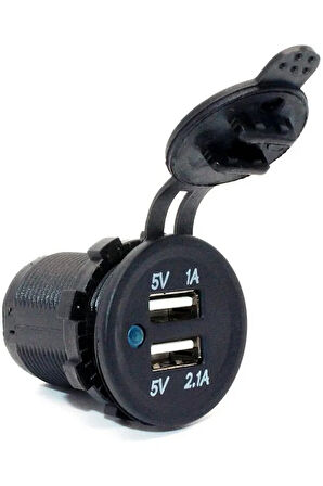 Motosiklet Araba Tekne Çift Usb Şarj Soketi 5v1a 5v2.1a 2 Usb Güç Çıkışı Su Geçirmez 12v Usb Priz