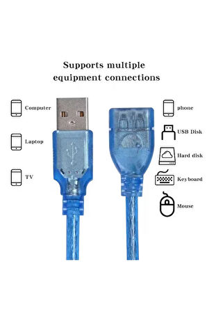 1.8 Metre Usb Kablosu Usb Uzatma Veri Kablosu Usb 2.0 Erkek Kadın 1.8m Yüksek Hızlı Usebe Uzatma