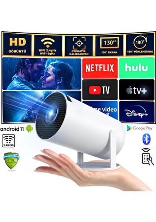 Mini Projeksiyon Taşınabilir Projeksiyon Cihazı Hd Projeksiyon Cihazı Android 11 Android Tv Projeksiyon Cihazı Ev Sinema Projeksiyonu