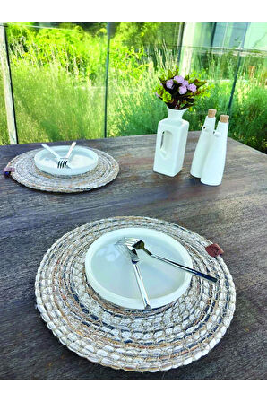 2'li Set Bohem Natural Amerikan Servis - 33 X 33 Cm