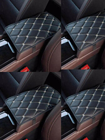 Deri Oto Kolçak Kılıfı Örtüsü Capitone Süngerli Beyaz Nakışlı